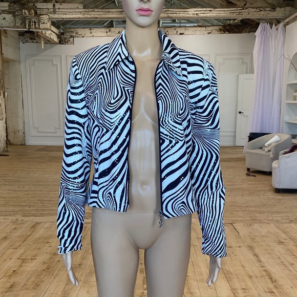 Vintage 1990's "Joseph Ribkoff" Zebra Print Blazer - Picture 4 of 11